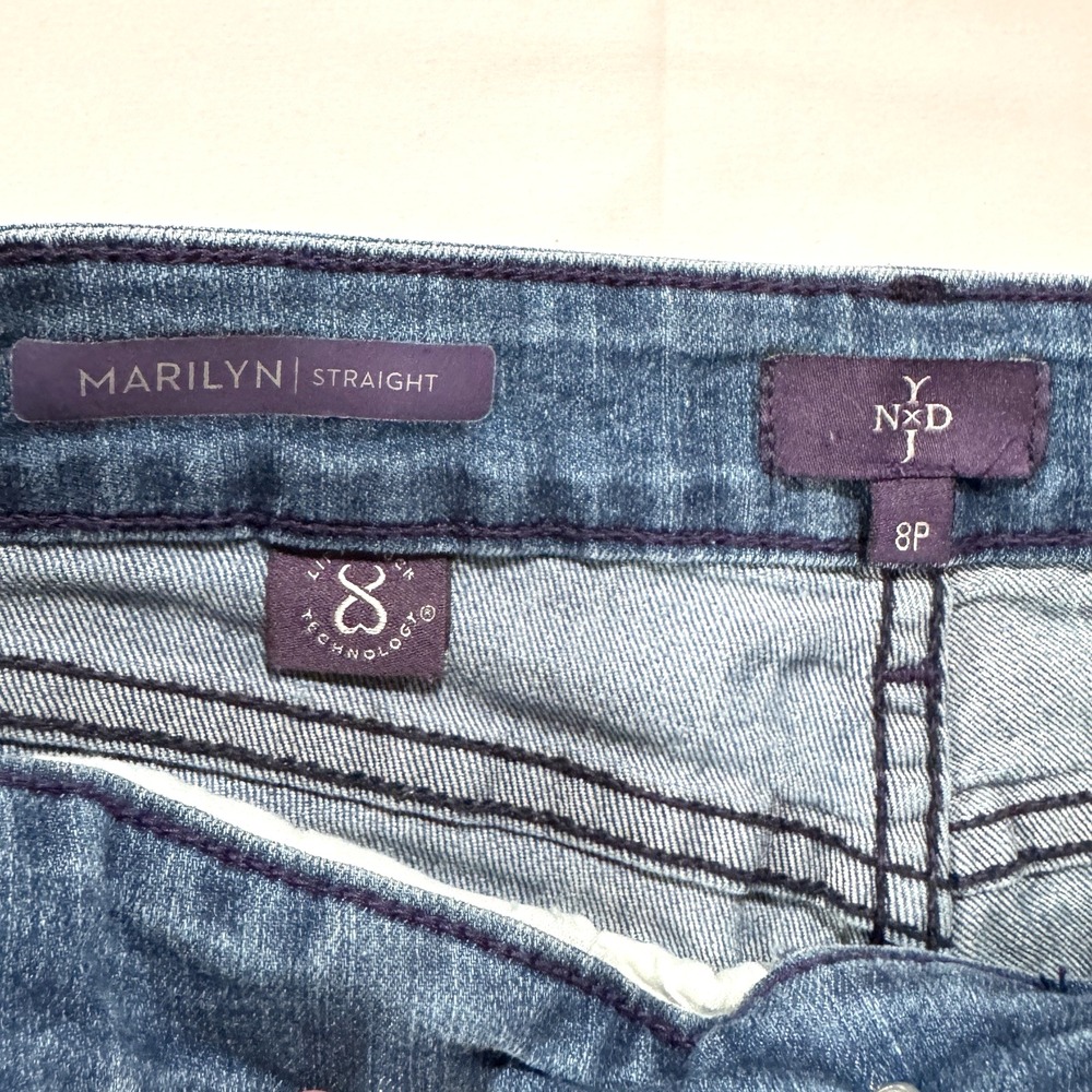 NYDJ Marilyn Jeans Women's 8P Straight Leg Mid-Rise Medium Wash Lift x Tuck Tech - Picture 5 of 12